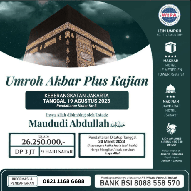 Umroh Akbar Plus Kajian Agustus 2023 wipa tour
